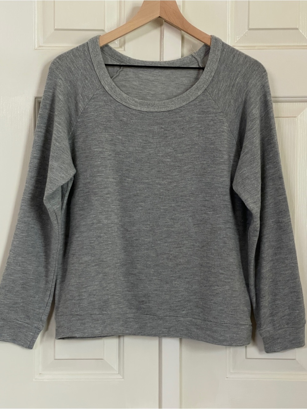 Michael Lauren Gray Wide Scoop Neck Raglan Sweatshirt, Women's Small